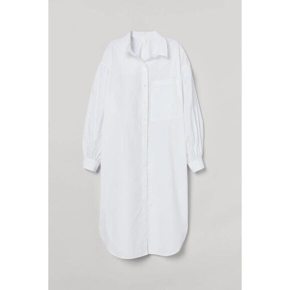 H&M EUC Oversized Button Down Shirt Dress White Size S - Picture 3 of 10